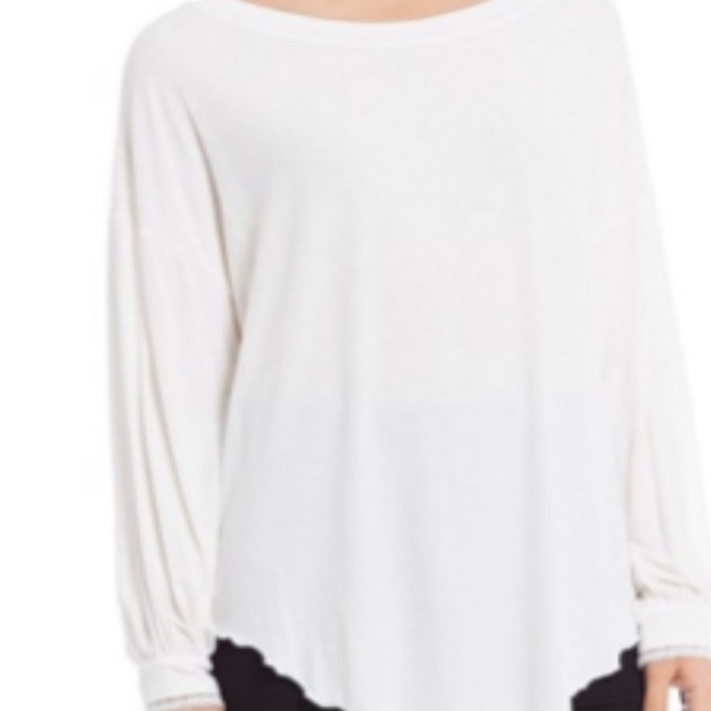 Free People - Shimmy Shake Ribbed Oversized Open Knot Back Blouse Size Small